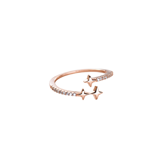 Triple Star Open CZ Ring