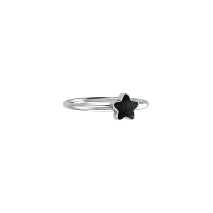 Black Star Bezel Ring