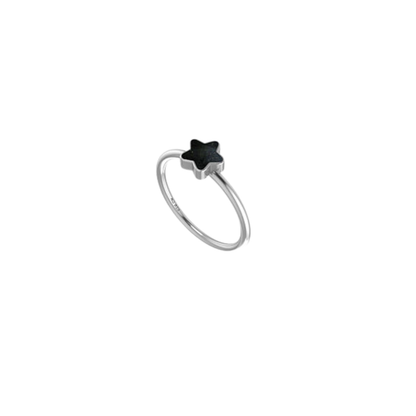 Black Star Bezel Ring