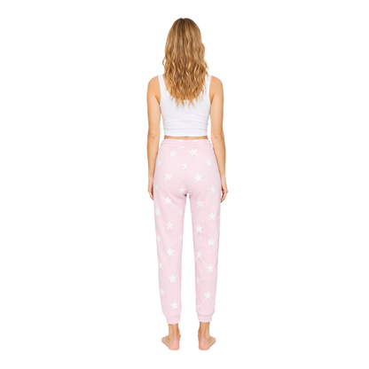 Star Print Fleece Jogger Pants