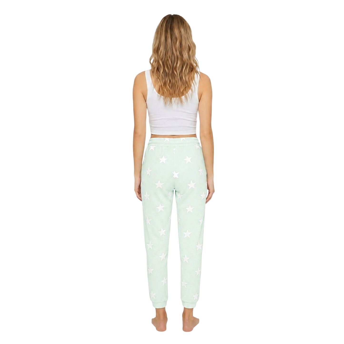 Star Print Fleece Jogger Pants