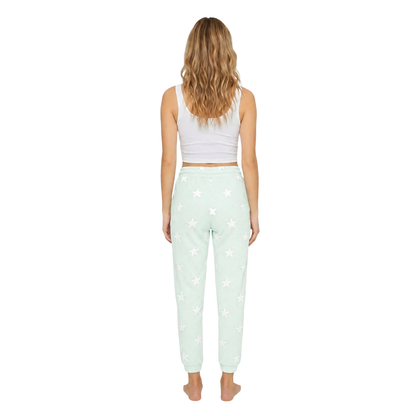 Star Print Fleece Jogger Pants