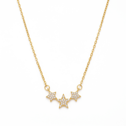 Triple Crystal Star Necklace