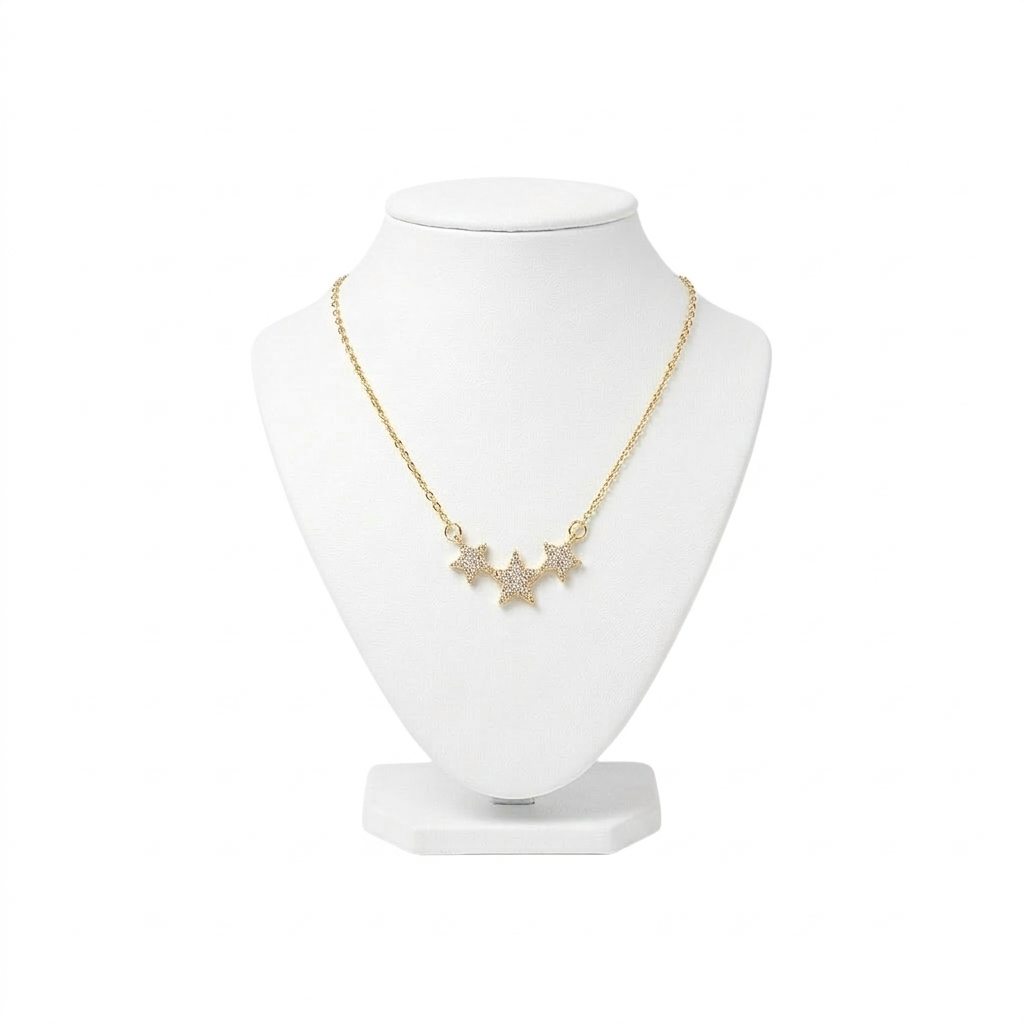 Triple Crystal Star Necklace