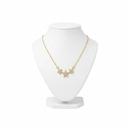 Triple Crystal Star Necklace