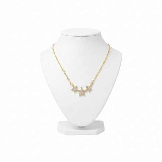 Triple Crystal Star Necklace