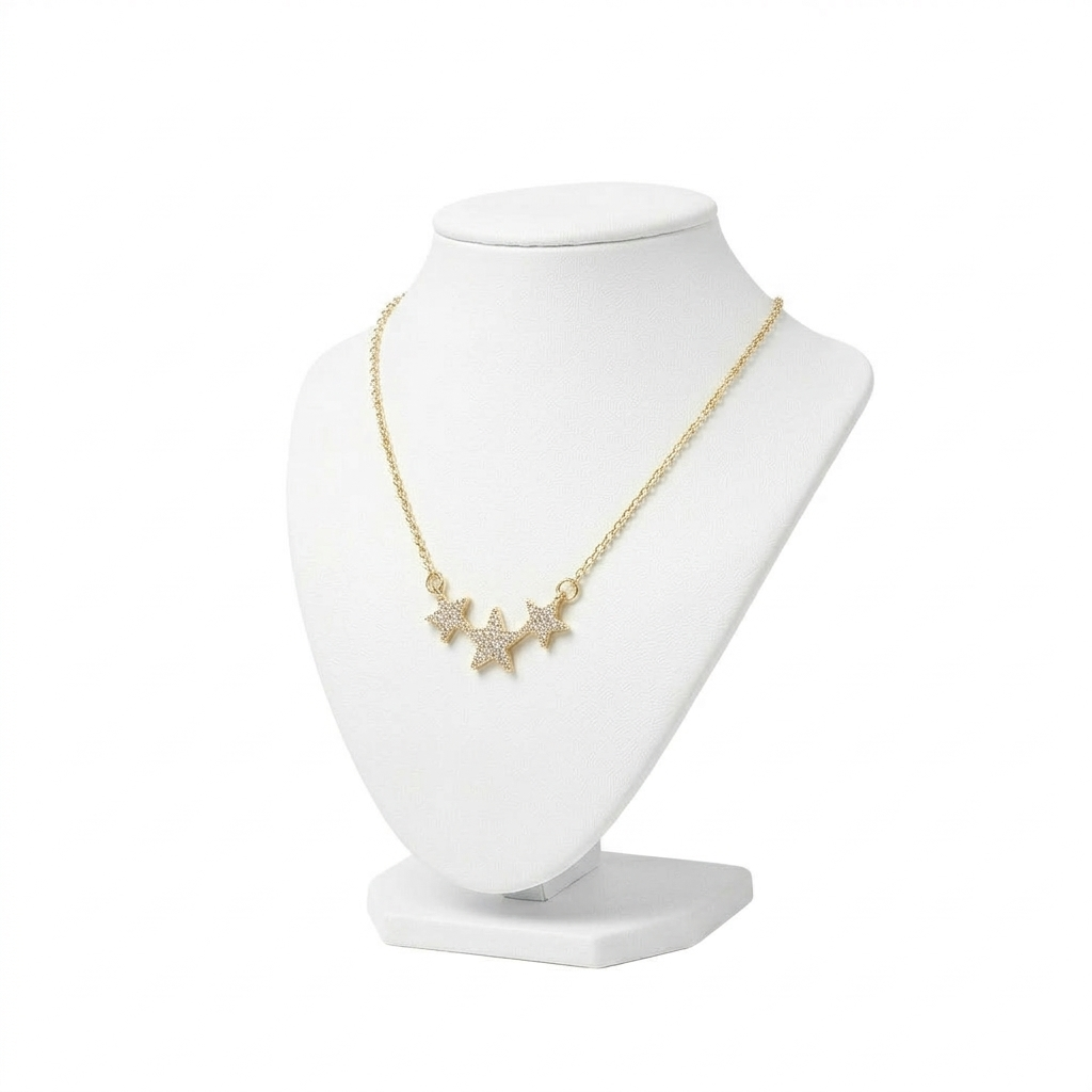 Triple Crystal Star Necklace
