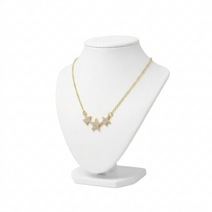Triple Crystal Star Necklace