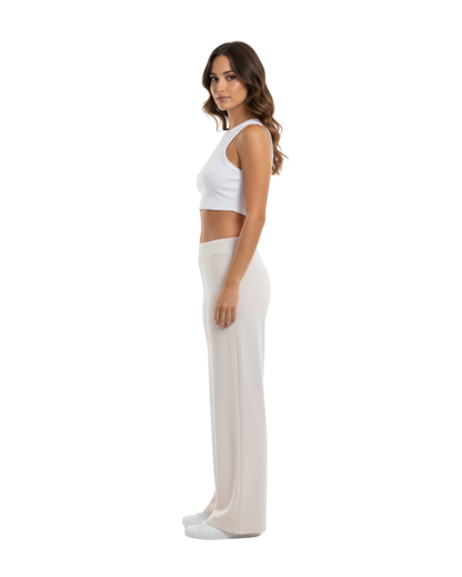 Ivory Orbit Flares Pants