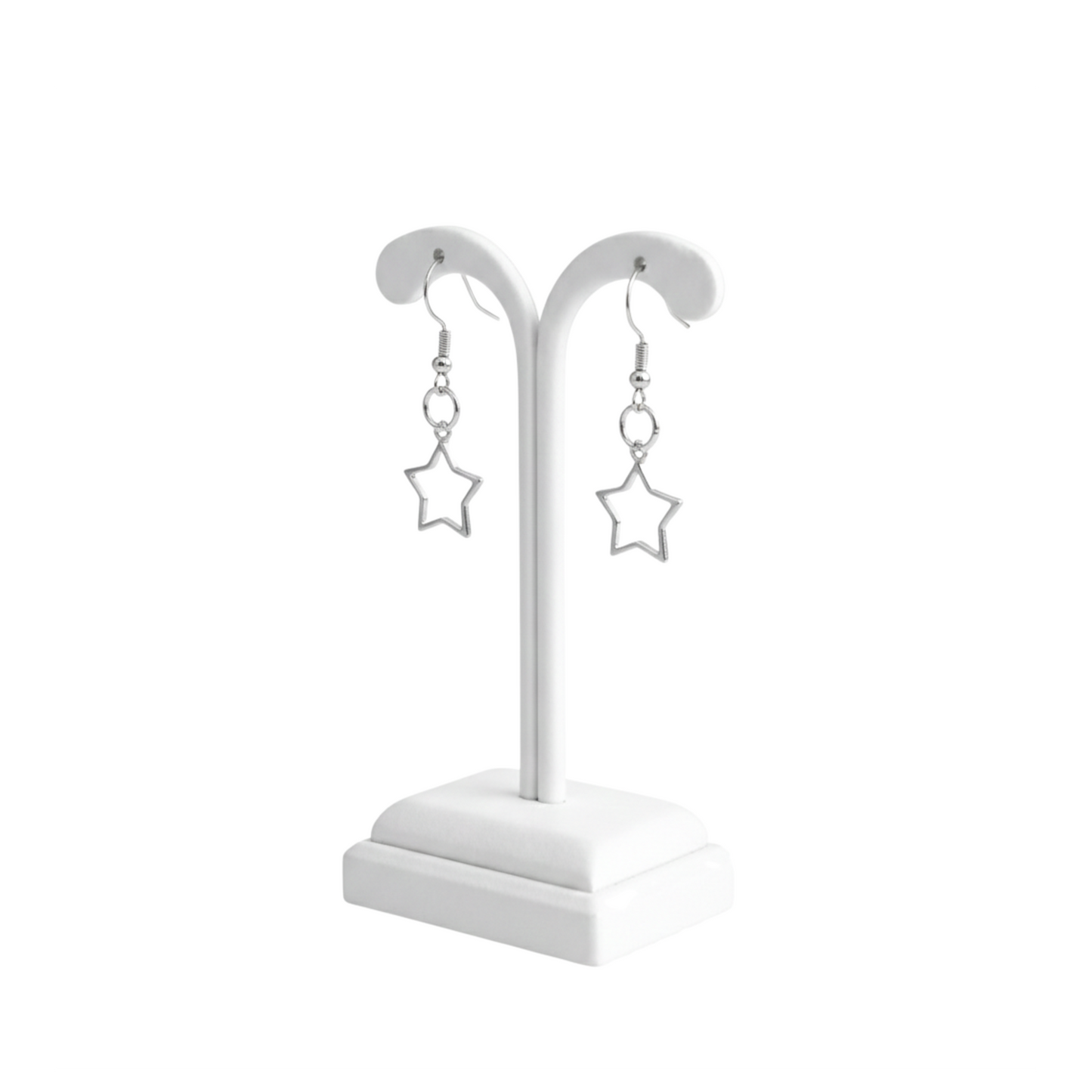 925 Sterling Silver Minimal Star Hook Earrings