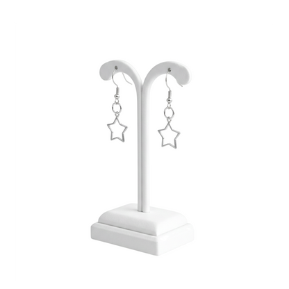 925 Sterling Silver Minimal Star Hook Earrings