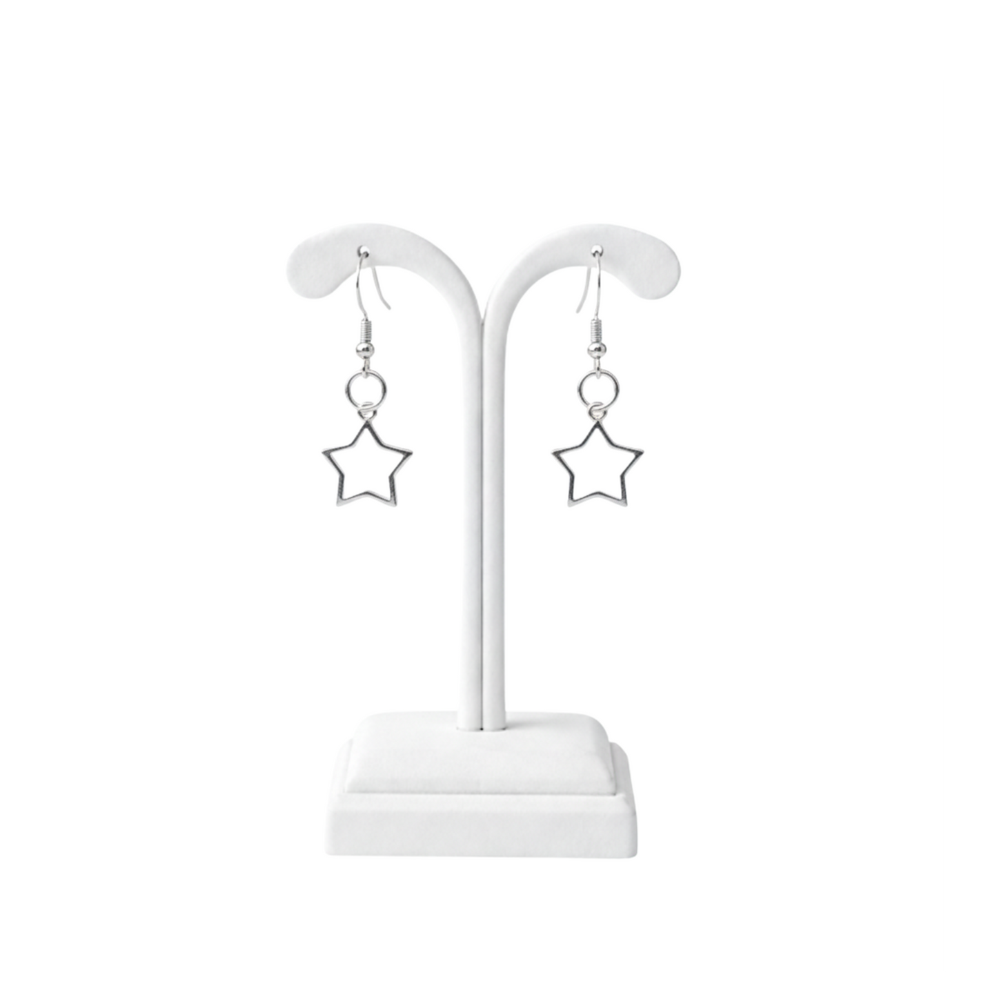 925 Sterling Silver Minimal Star Hook Earrings