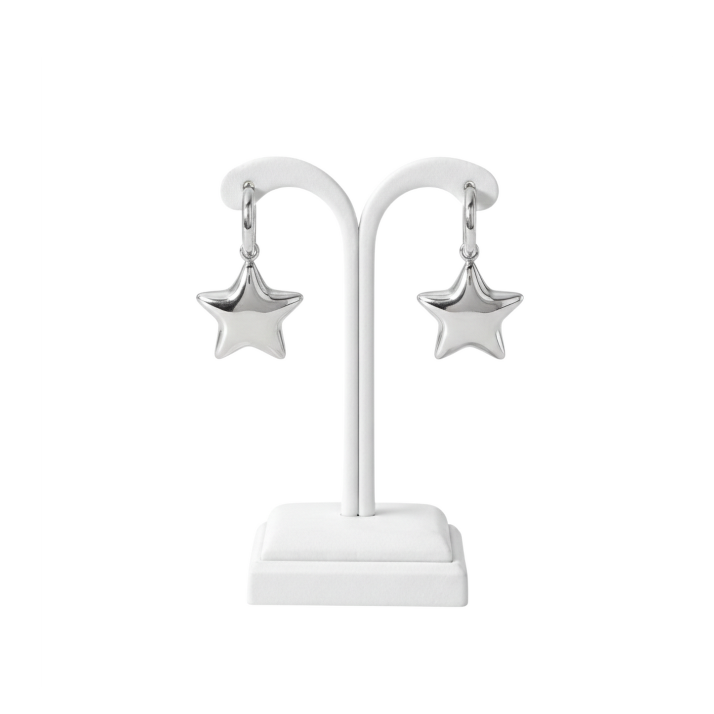 18K Gold PVD Puffy Star Hoop Earrings