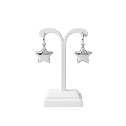 18K Gold PVD Puffy Star Hoop Earrings