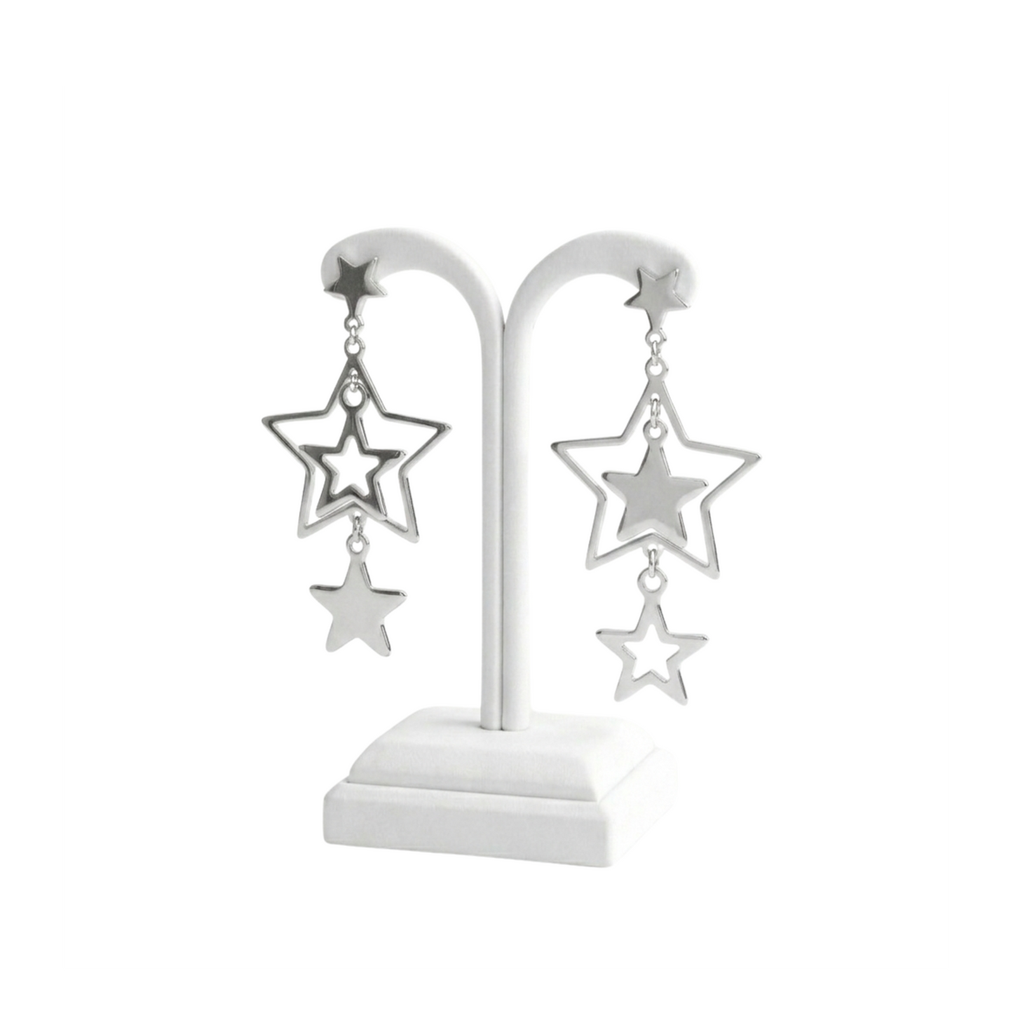 Multi-Layer Stainless Steel Star Drop Earrings
