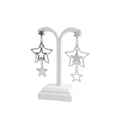 Multi-Layer Stainless Steel Star Drop Earrings