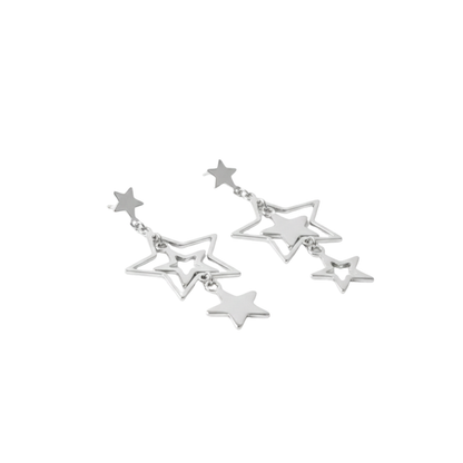 Multi-Layer Stainless Steel Star Drop Earrings