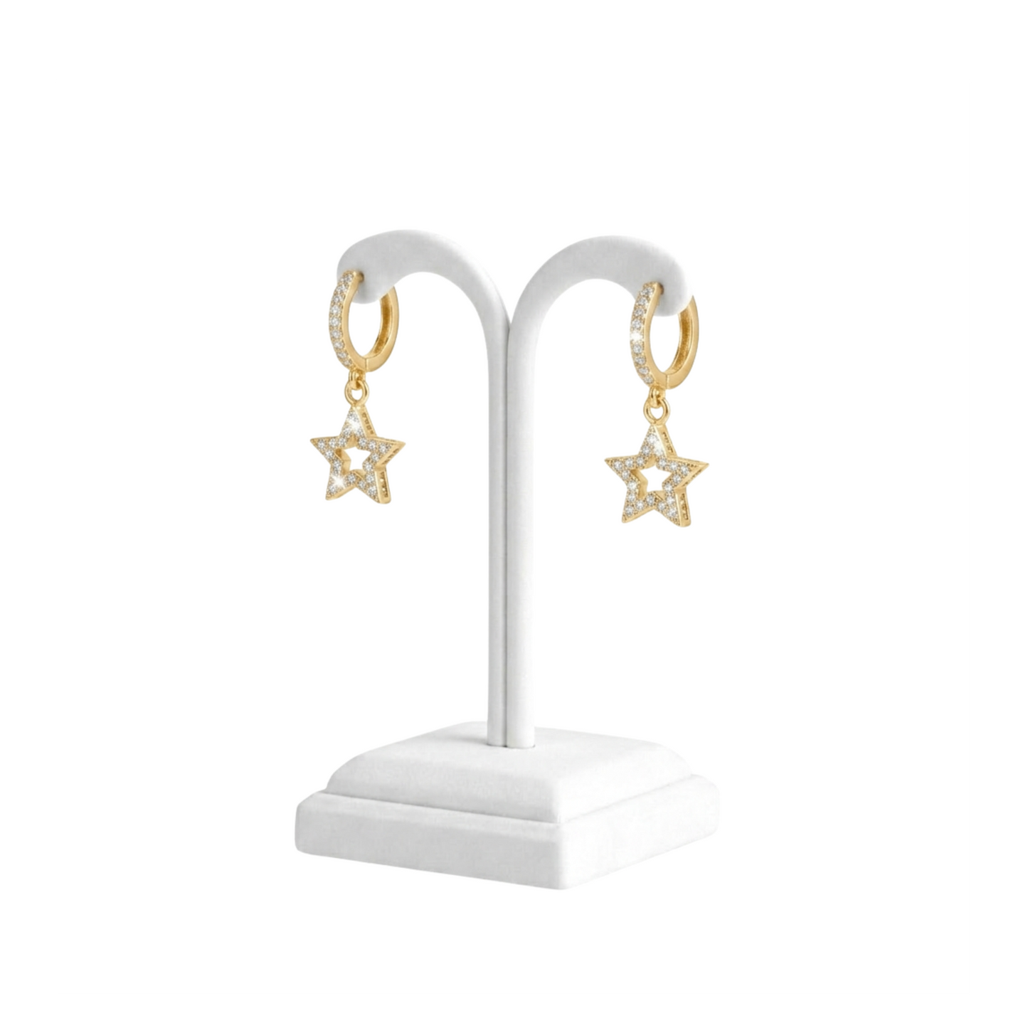 Luxury Moissanite Star Drop Hoop Earrings
