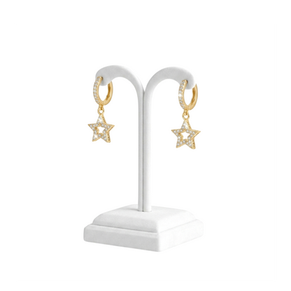 Luxury Moissanite Star Drop Hoop Earrings