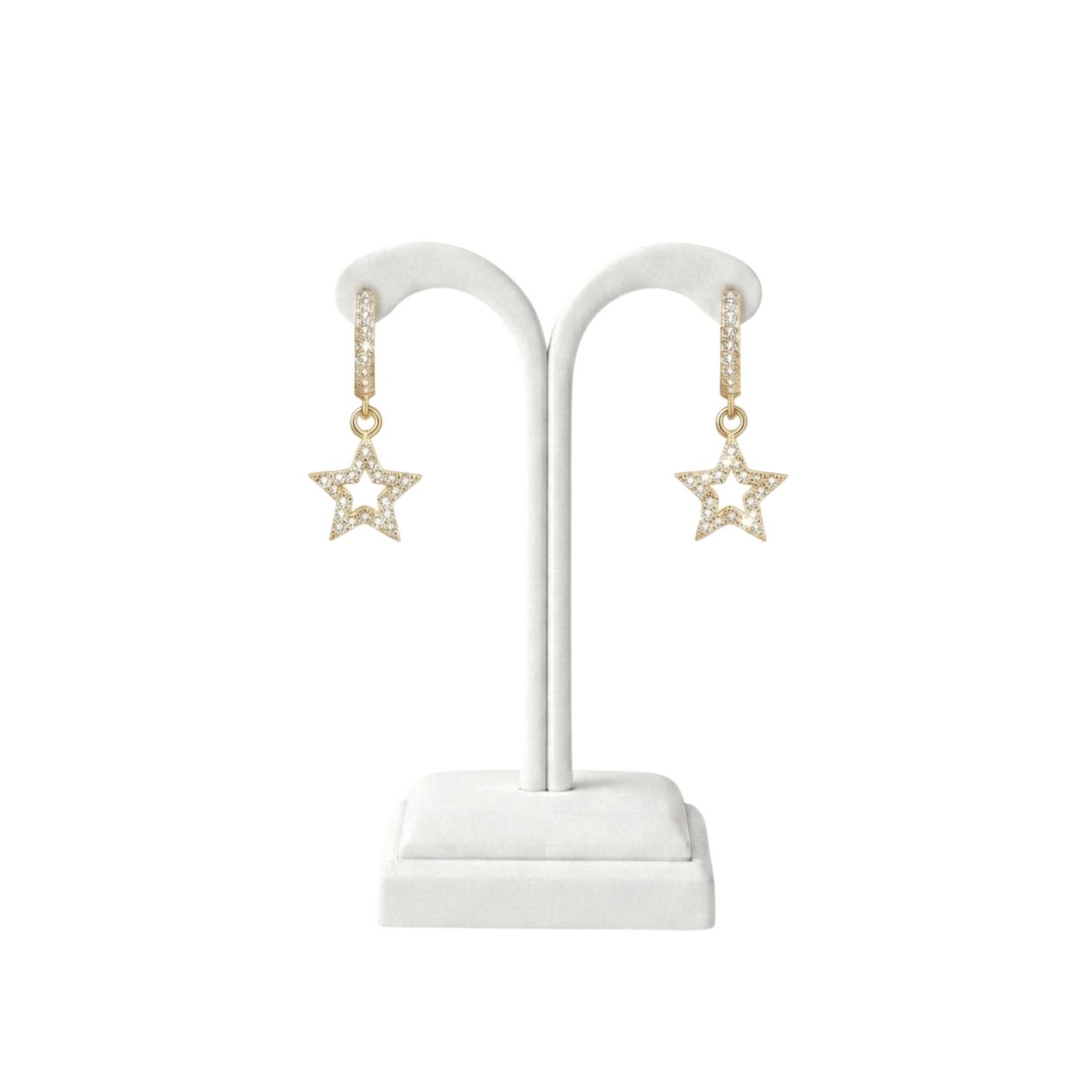 Luxury Moissanite Star Drop Hoop Earrings