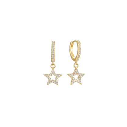 Luxury Moissanite Star Drop Hoop Earrings