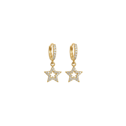 Luxury Moissanite Star Drop Hoop Earrings
