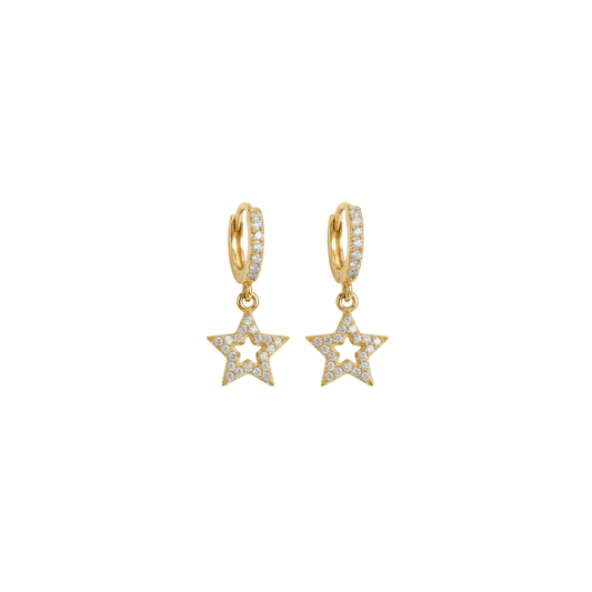 Luxury Moissanite Star Drop Hoop Earrings