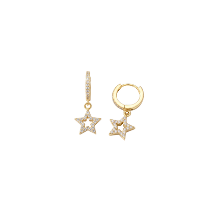 Luxury Moissanite Star Drop Hoop Earrings