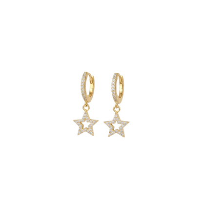 Luxury Moissanite Star Drop Hoop Earrings