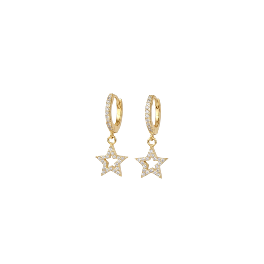 Luxury Moissanite Star Drop Hoop Earrings