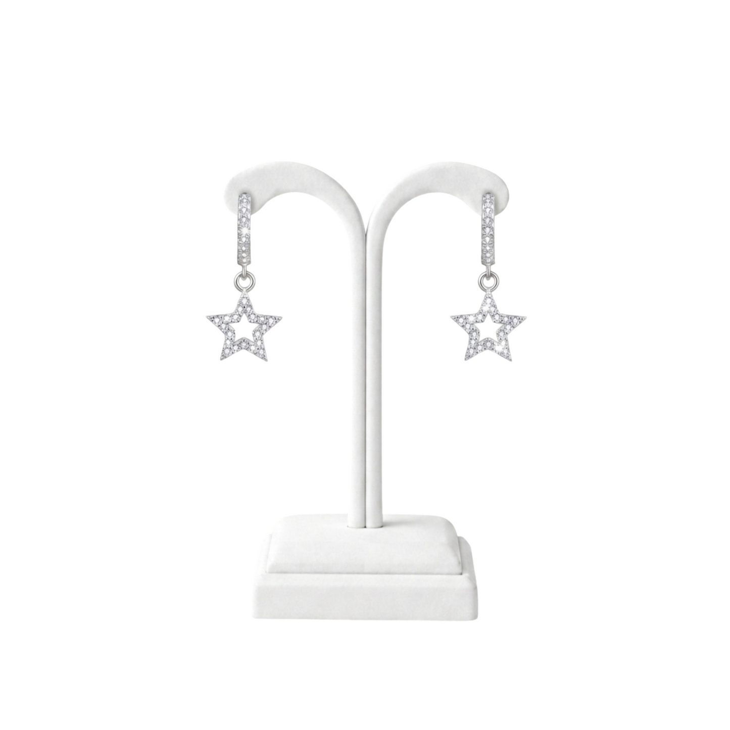 Luxury Moissanite Star Drop Hoop Earrings