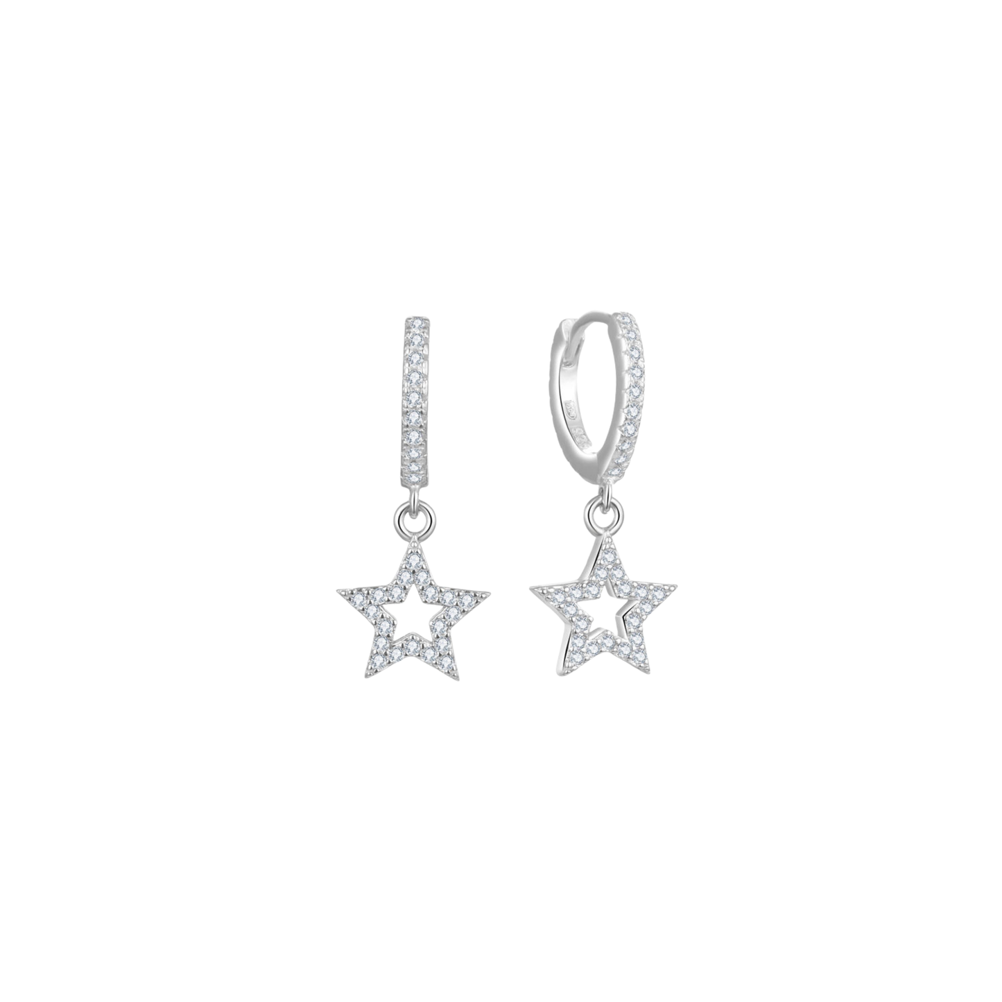 Luxury Moissanite Star Drop Hoop Earrings