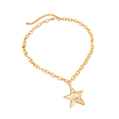 Hammered Star Pendant Necklace