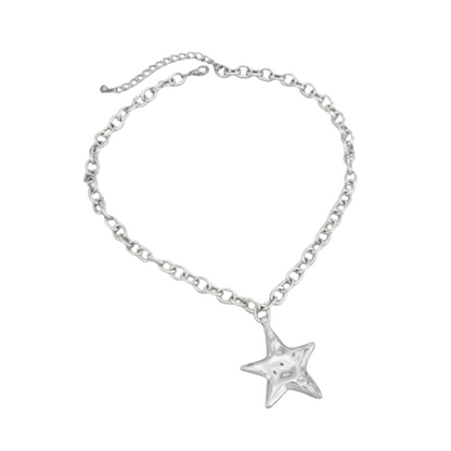Hammered Star Pendant Necklace