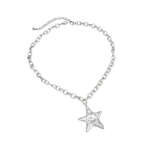 Hammered Star Pendant Necklace