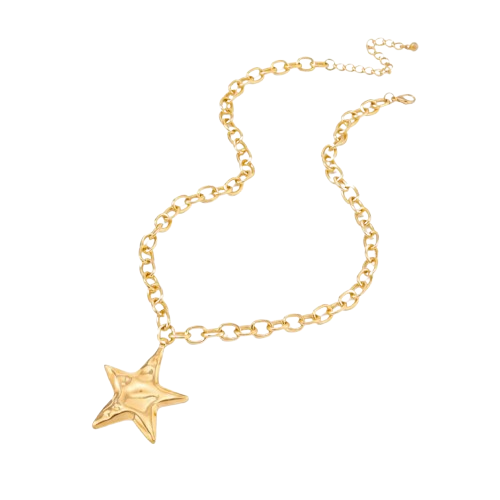 Hammered Star Pendant Necklace