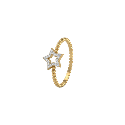 Diamond Star Bubble Band Ring