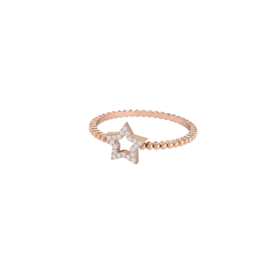 Diamond Star Bubble Band Ring