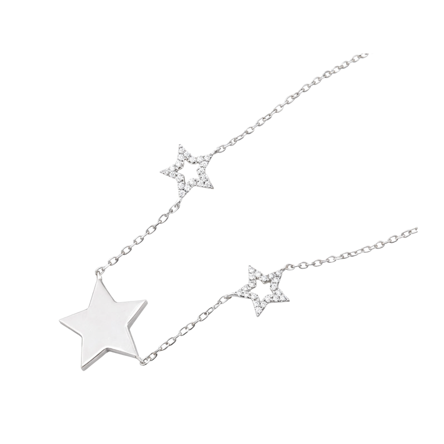 Triple Star Charm Necklace