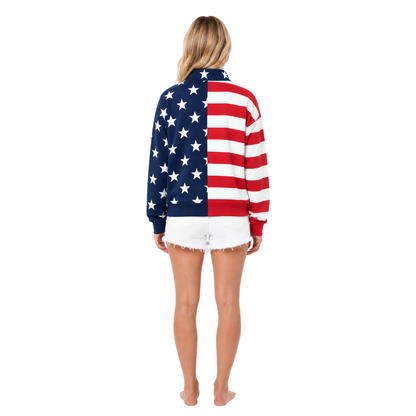 USA Flag Mockneck Sweatshirt