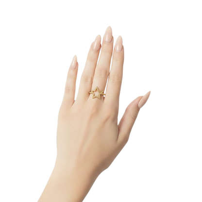 Minimal Beaded Star Ring