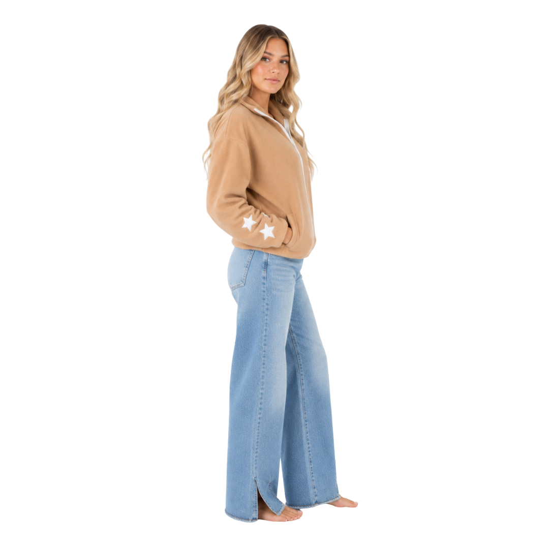 Star Sleeve Fleece Jacket  Description