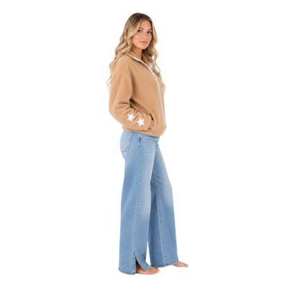 Star Sleeve Fleece Jacket  Description