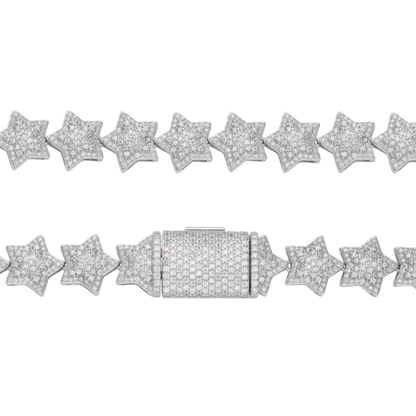 Iced Star Link Moissanite Necklace