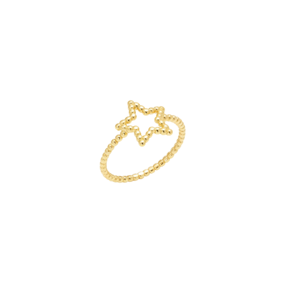 Minimal Beaded Star Ring