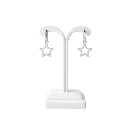 Minimalist Star Hoop Drop Earrings
