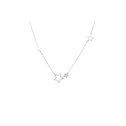 Sterling Silver Multi-Star Necklace