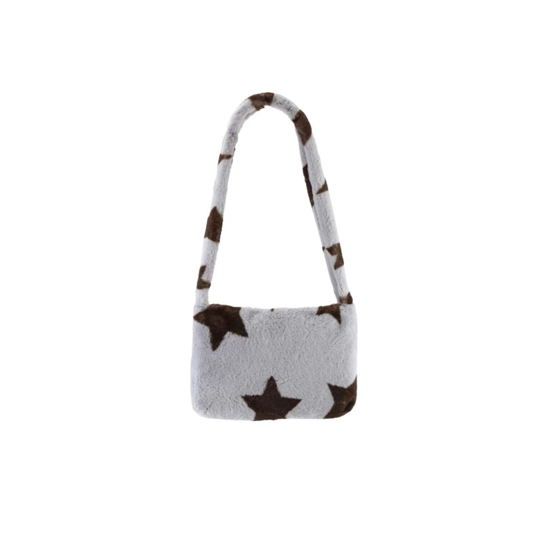 Plush Star Faux Fur Handbag