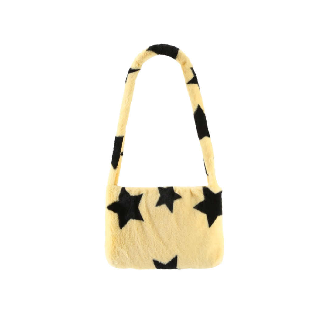 Plush Star Faux Fur Handbag