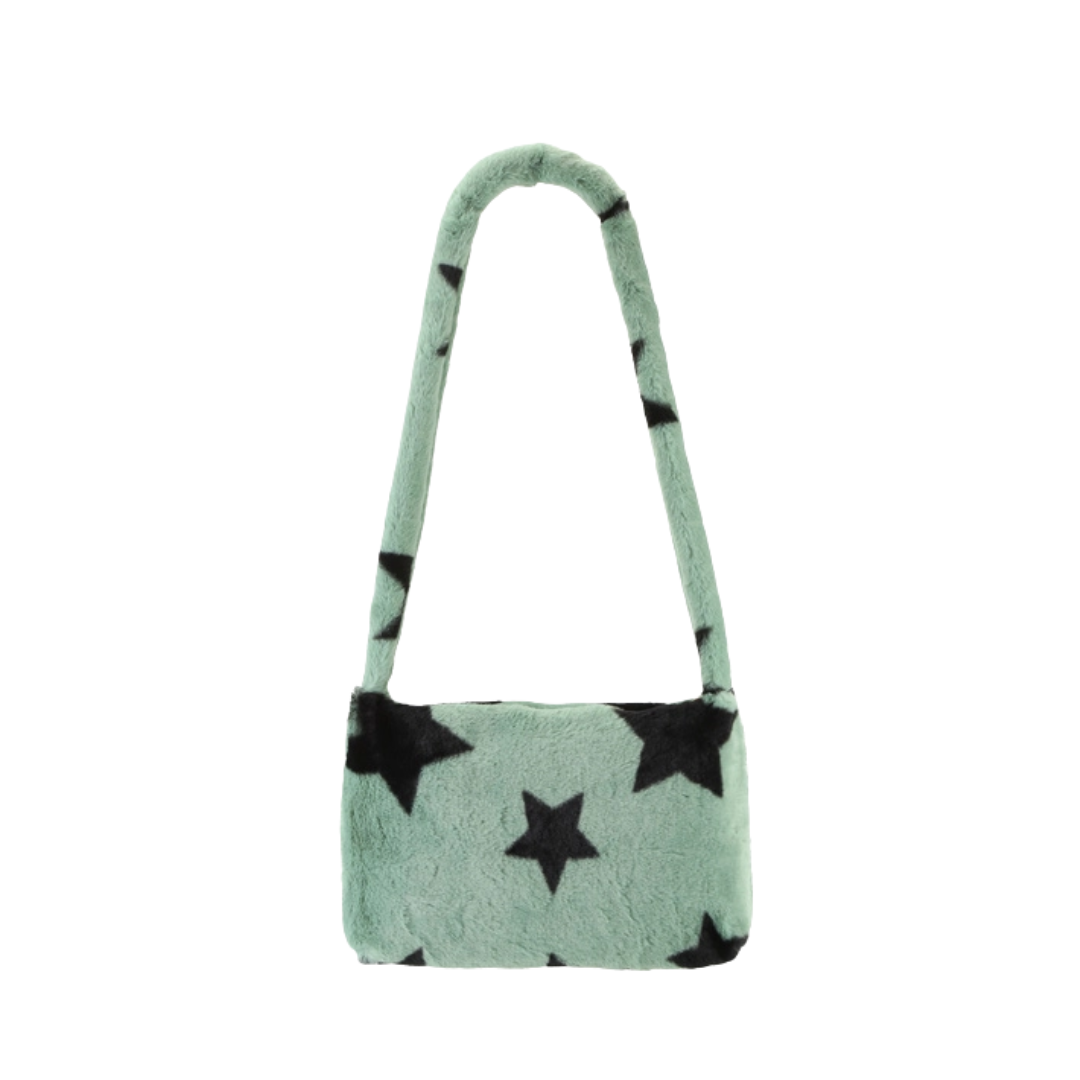Plush Star Faux Fur Handbag